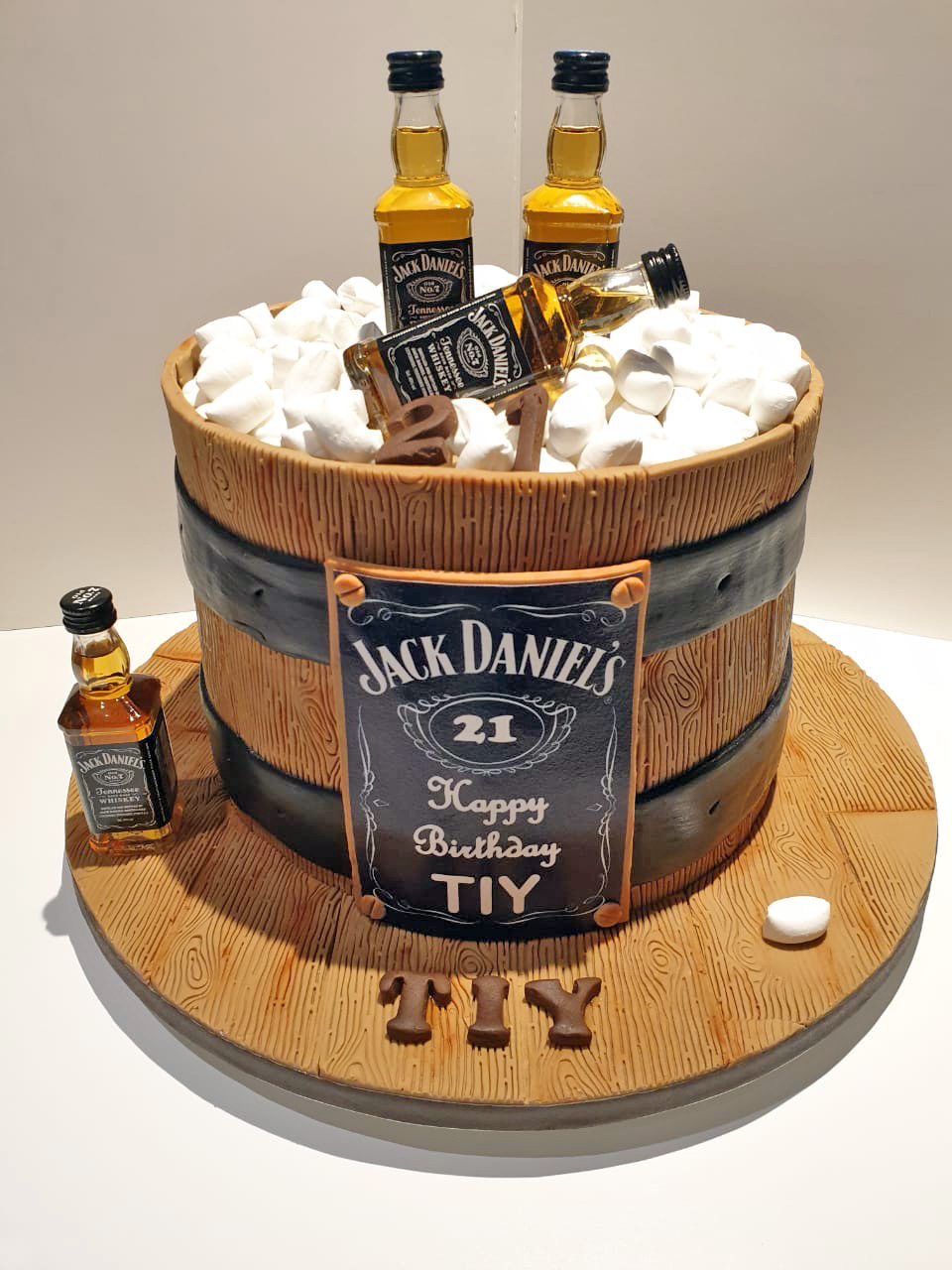 Bespoke Cake With Mini Bottle of Jack Daniels and Chocolate Topping Th —  Newlands Garden Centre