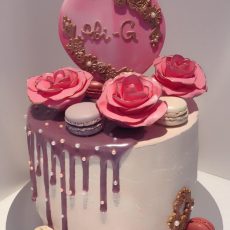 Elegant pink Birthday Cake